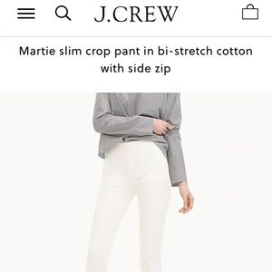 JCrew White Martie Crop Pants